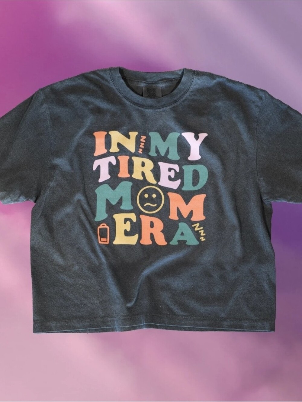 Tired Mom Era Midi Crop Tee - Picture 2 of 5